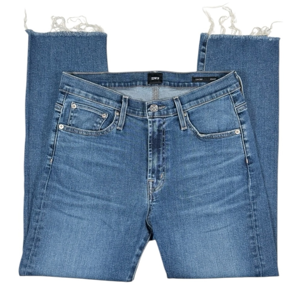 Edwin | Elin Crop Straight Raw Hem Jeans Size 27